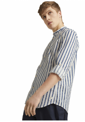 TOM TAILOR DENIM Patterned 5146, Fehér Hosszú Ujjú Ing 