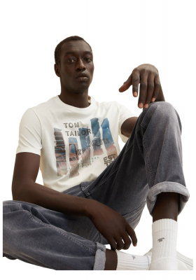 TOM TAILOR 2907, Törtfehér Rövid Ujjú Póló