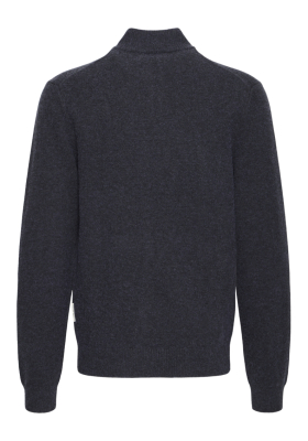 CASUAL FRIDAY Paco 6387, Fekete Kötött Cipzáros Pulóver