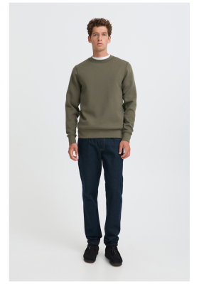 CASUAL FRIDAY Sebastian 4731, Szürkészöld Környakú Pulóver