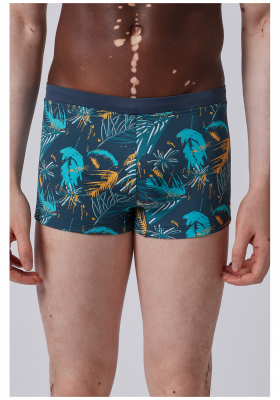 SKINY Summer Island 0060, Kék Levelek  Boxer Úszónadrág