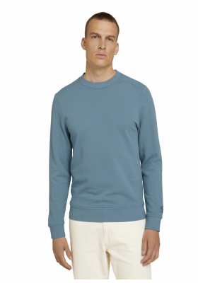 TOM TAILOR Basic 7440, Kék Környakú Pulóver
