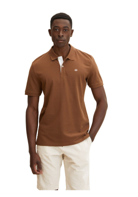 TOM TAILOR 1006, Kávébarna Rövid Ujjú Ingpóló