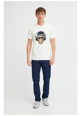 BLEND Javor 8179, Fehér Rövid Ujjú Póló Monkey