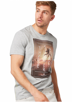 TOM TAILOR Roads 0787, Szürke Rövid Ujjú Póló