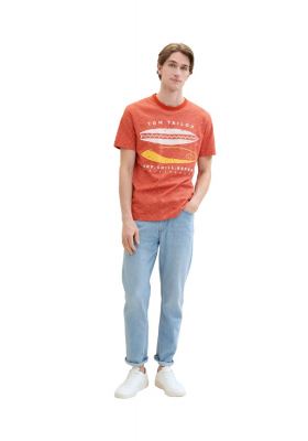 TOM TAILOR 1784, Narancs Rövid Ujjú Póló Surf