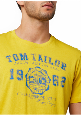 TOM TAILOR Basic 8637, Sárga Rövid Ujjú Póló
