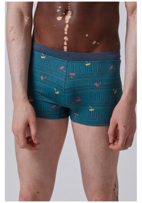 SKINY Summer Island 0060, Kék Pálmafák Boxer Úszónadrág