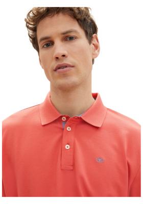 TOM TAILOR 1086, Bogyópiros Hosszú Ujjú Ingpóló