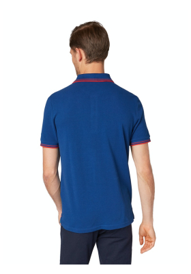 TOM TAILOR 0772, Acélkék Rövid Ujjú Ingpóló