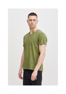BLEND 7013, Zöld Rövid Ujjú Póló Gombos NOOS