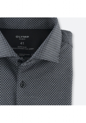 OLYMP No. Six 24/Seven 2517, Fekete Hosszú Ujjú Ing, Super slim, Urban Kent