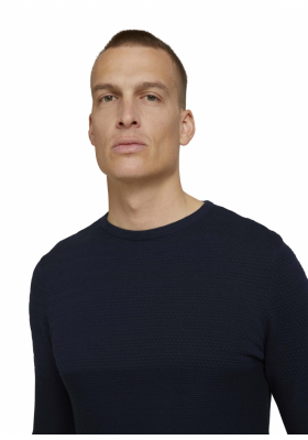 TOM TAILOR Modern 6492, Kék Kötött Pulóver
