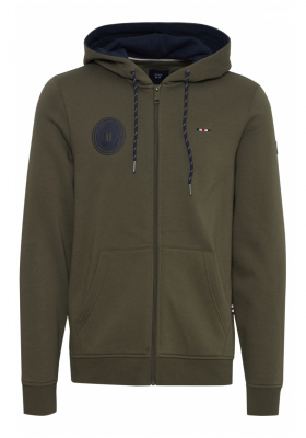 FQ1924 William 0714, Zöld Cipzáros Kapucnis Pulóver