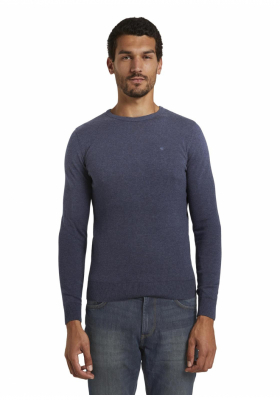 TOM TAILOR Basic O-Neck 2819, Kék Kötött Pulóver