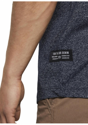 TOM TAILOR DENIM Fine 9909, Kék Rövid Ujjú Póló