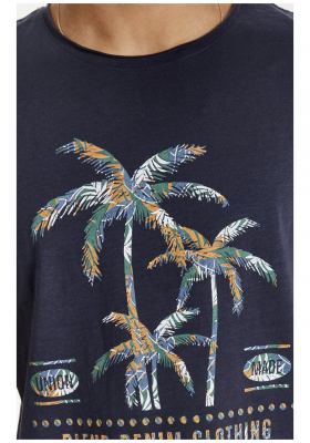 BLEND Palm 7885, Kék Rövid Ujjú Póló