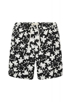 TOM TAILOR DENIM 6283, Fekete Nyomott Mintás Rövidnadrág