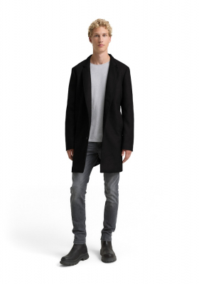 TOM TAILOR DENIM 6909, Fekete Szövetkabát