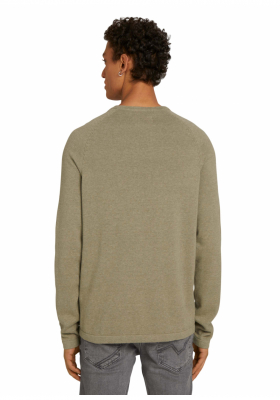 TOM TAILOR DENIM Raglan 8335, Zöld Kötött Pulóver