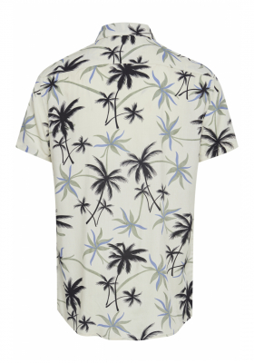 BLEND Palm Tree 2165, Bézs Rövid Ujjú Ing, Slim fit