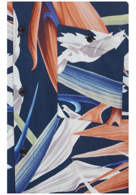 BLEND Blomst 1829, Kék Rövid Ujjú Ing, Slim fit