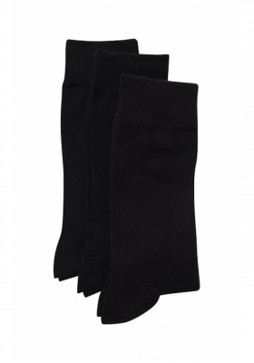 CASUAL FRIDAY Nelson 3-Pack 3733, Fekete Magasszárú Zokni, NOOS