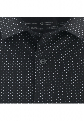 OLYMP Level Five 24/Seven 2053, Fekete Hosszú Ujjú Ing, Body fit, Modern Kent