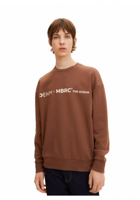 TOM TAILOR DENIM 3140, Barna Környakú Pulóver