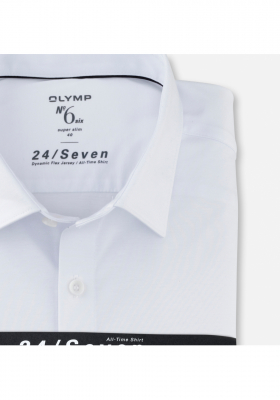 OLYMP No. Six 24/Seven 2503, Fehér Hosszú Ujjú Ing, Super slim, Urban Kent