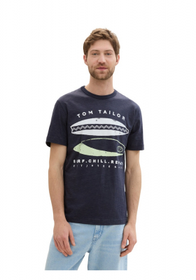 TOM TAILOR 1784, Kék Rövid Ujjú Póló Surf