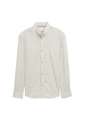 TOM TAILOR DENIM 1396, Fehér, Mintás Hosszú Ujjú Ing