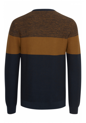 BLEND Colourblocked 4636, Barna Kötött Pulóver