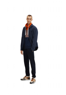 TOM TAILOR 2924 Sálnyakú Pulóver Kék-Narancs