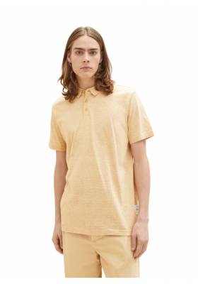 TOM TAILOR DENIM 5883, Világosbarna Csíkos Rövid Ujjú Ingpóló