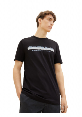 TOM TAILOR DENIM 7653, Fekete Rövid Ujjú Póló