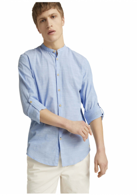 TOM TAILOR DENIM Patterned 5146, Kék Hosszú Ujjú Ing