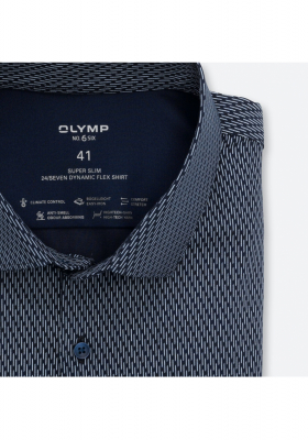 OLYMP No. Six 24/Seven 2532, Sötétkék Hosszú Ujjú Ing, Super slim, Urban Kent