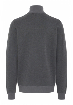 BLEND Baal 0124, Szürke Cipzáros Kötött Pulóver