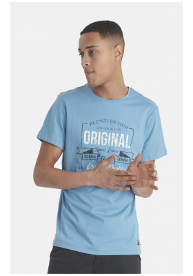 BLEND Basic 8054, Kék Rövid Ujjú Póló