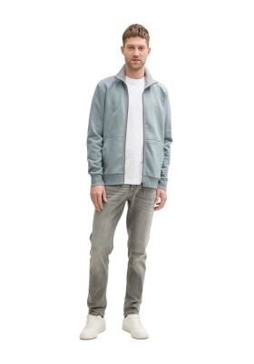 TOM TAILOR 5645, Szürke Cipzáros Pulóver