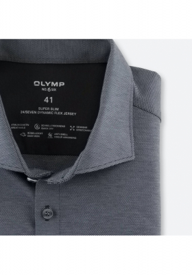 OLYMP No. Six 24/Seven 2508, Szürke Hosszú Ujjú Ing, Super slim, Urban Kent
