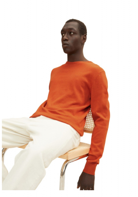 TOM TAILOR 7661, Narancssárga Kötött Környakú Pulóver