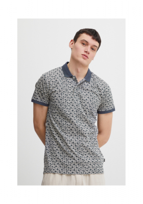 CASUAL FRIDAY Tristan 4721, Kék, Virágos Mintás Rövid Ujjú Ingpóló