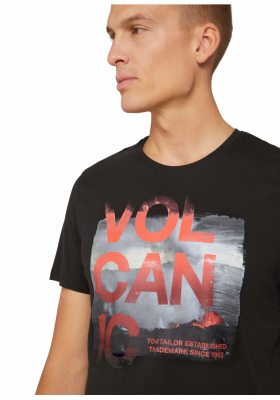 TOM TAILOR Volcano 9220, Fekete Rövid Ujjú Póló