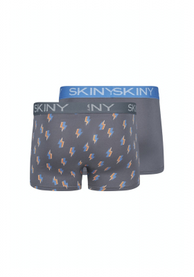 SKINY Cottton Multipack 6487, Szürke, Mintás Boxernadrág Dupla Csomag