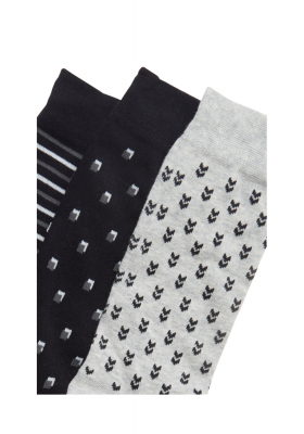 BLEND 6306, Fekete Mintás Zokni Tripla Csomag