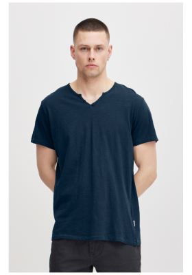 BLEND 7013, Kék Rövid Ujjú Póló Gombos NOOS