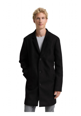 TOM TAILOR DENIM 6909, Fekete Szövetkabát