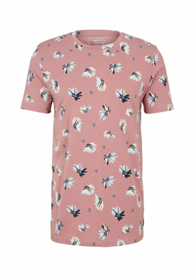 TOM TAILOR DENIM Alloverprint 0965, Rózsaszín Rövid Ujjú Póló